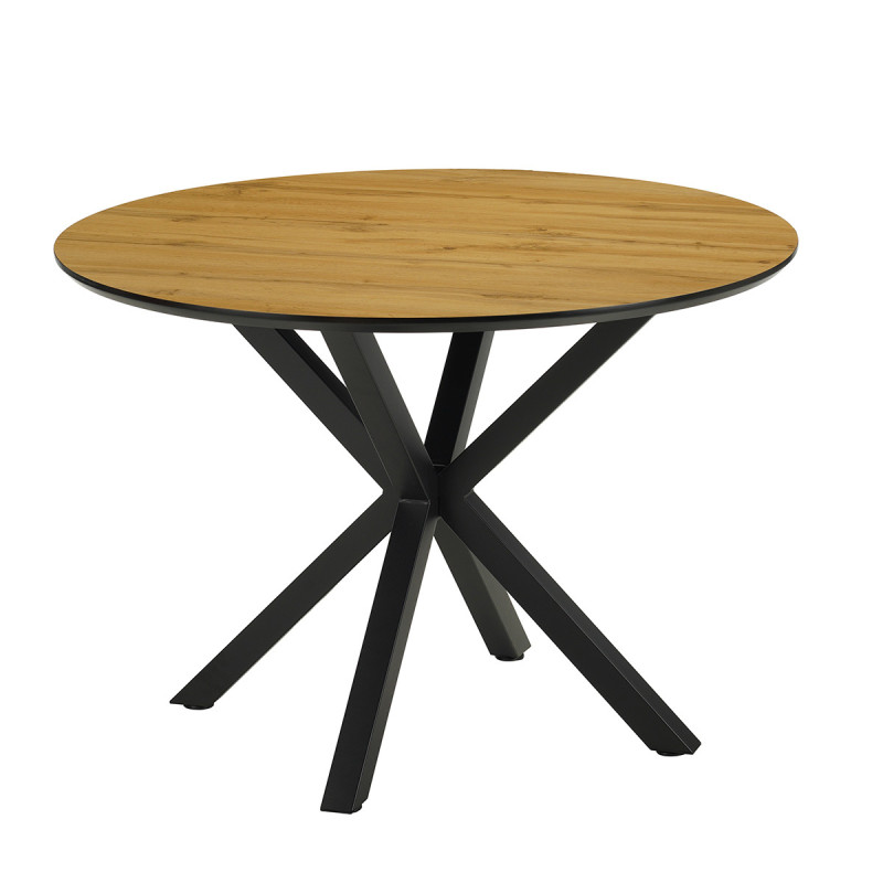 Table à manger ronde D110 Evan pieds métal Takasit - Le Dépôt Bailleul