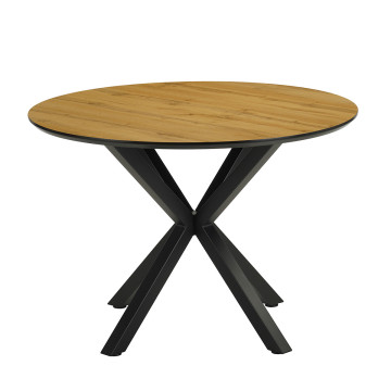 Table à manger ronde D110 Evan pieds métal Takasit - Le Dépôt Bailleul