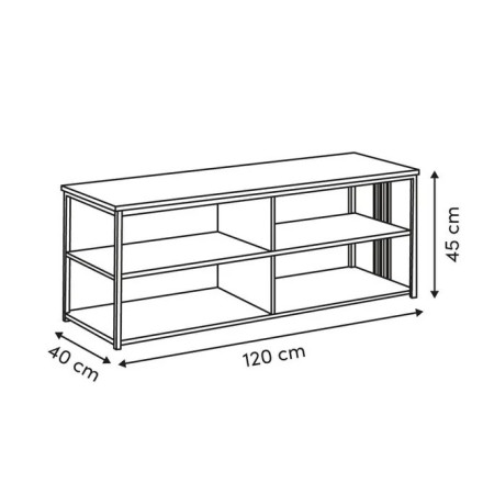 Meuble TV Duna 120 cm 4 niches 5five - Le Dépôt Bailleul