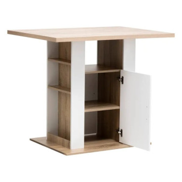 Ilot de cuisine avec rangement Eat Up MDF naturel et blanc 5five - Le Dépôt Bailleul
