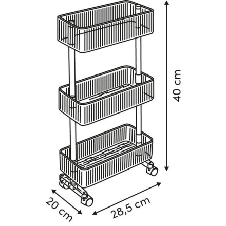 Desserte 3 niveaux Plastor 40 cm PET transparent 5five - Le Dépôt Bailleul
