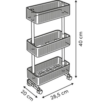 Desserte 3 niveaux Plastor 40 cm PET transparent 5five - Le Dépôt Bailleul