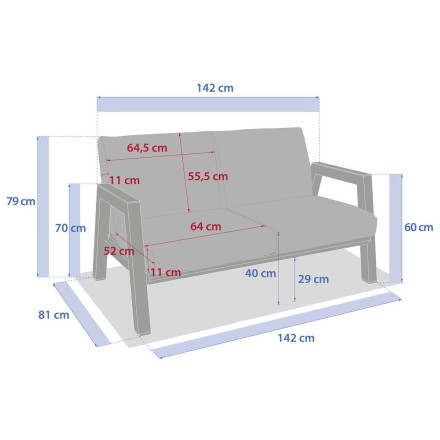 Canapé extérieur 2 places Axiome beige/praline Hespéride- Le Dépôt Bailleul