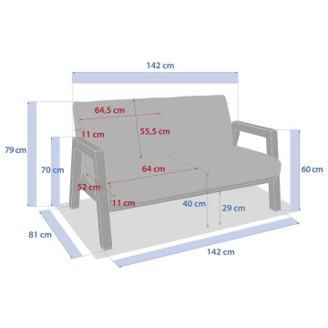 Canapé extérieur 2 places Axiome beige/praline Hespéride- Le Dépôt Bailleul