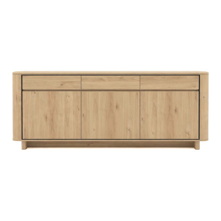 Buffet 220 cm 3 tiroirs 3 portes Rondi bois clair - Le Dépôt Bailleul