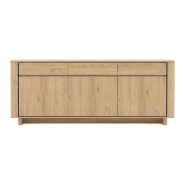 Buffet 220 cm 3 tiroirs 3 portes Rondi bois clair - Le Dépôt Bailleul
