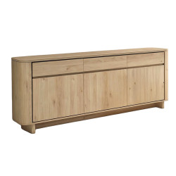 Buffet 220 cm 3 tiroirs 3 portes Rondi bois clair - Le Dépôt Bailleul