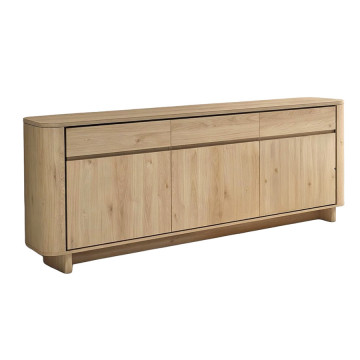 Buffet 220 cm 3 tiroirs 3 portes Rondi bois clair - Le Dépôt Bailleul