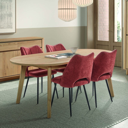 Table à manger ovale 200 x 100 cm Rondi bois clair - Le Dépôt Bailleul