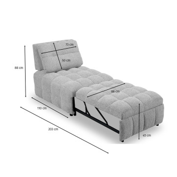 Fauteuil convertible Rapha gris clair Takasit - Le Dépôt Bailleul