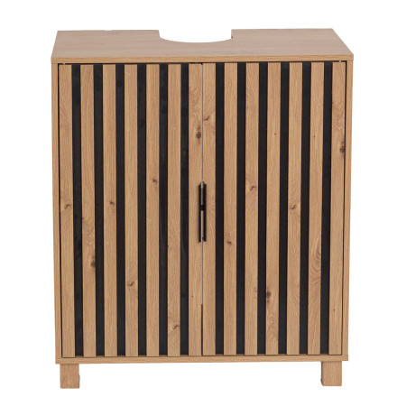 Meuble sous lavabo 2 portes effet tasseaux Karma - Le Dépôt Bailleul