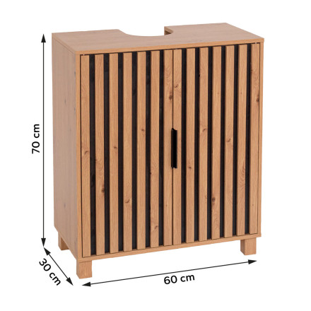 Meuble sous lavabo 2 portes effet tasseaux Karma - Le Dépôt Bailleul