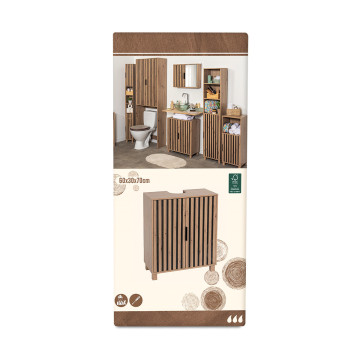 Meuble sous lavabo 2 portes effet tasseaux Karma - Le Dépôt Bailleul