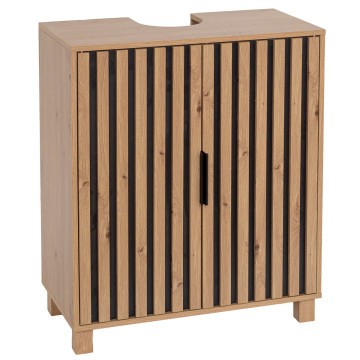 Meuble sous lavabo 2 portes effet tasseaux Karma - Le Dépôt Bailleul