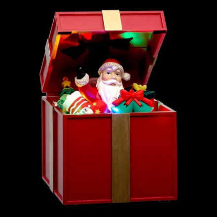 Village lumineux cadeau Père Noël 5 LED musical et animé - Le Dépôt Bailleul