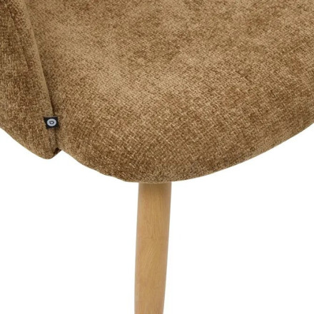 Chaise Céleste bouclette bronza pieds métal effet bois Atmosphera - Le Dépôt Bailleul