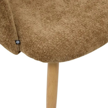 Chaise Céleste bouclette bronza pieds métal effet bois Atmosphera - Le Dépôt Bailleul