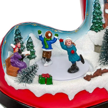Village de Noël lumineux botte du Père Noël 12 LED musical et animé - Le Dépôt Bailleul