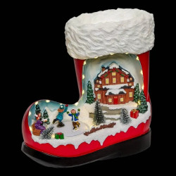 Village de Noël lumineux botte du Père Noël 12 LED musical et animé - Le Dépôt Bailleul