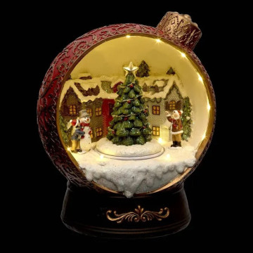 Village de Noël lumineux boule à neige 15 LED musical et animé - Le Dépôt Bailleul