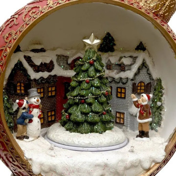 Village de Noël lumineux boule à neige 15 LED musical et animé - Le Dépôt Bailleul