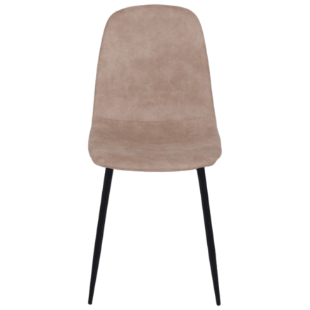 Chaise Mia en tissu PU taupe piétement métal noir - Le Dépôt Bailleul