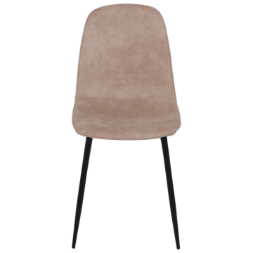Chaise Mia en tissu PU taupe piétement métal noir - Le Dépôt Bailleul