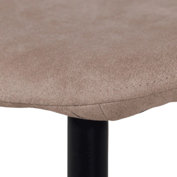 Chaise Mia en tissu PU taupe piétement métal noir - Le Dépôt Bailleul