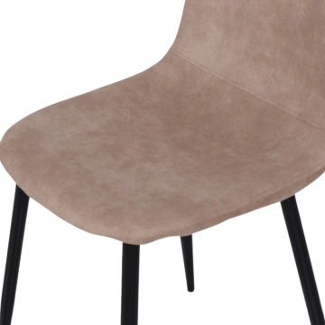 Chaise Mia en tissu PU taupe piétement métal noir - Le Dépôt Bailleul