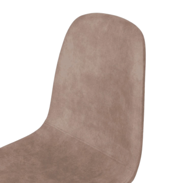 Chaise Mia en tissu PU taupe piétement métal noir - Le Dépôt Bailleul