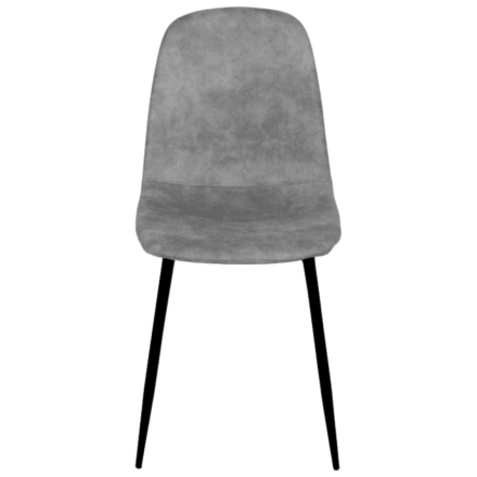 Chaise Mia en tissu PU gris piétement métal noir - Le Dépôt Bailleul