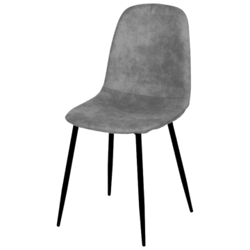 Chaise Mia en tissu PU gris piétement métal noir - Le Dépôt Bailleul