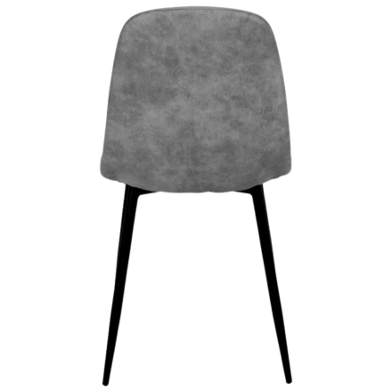 Chaise Mia en tissu PU gris piétement métal noir - Le Dépôt Bailleul