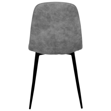 Chaise Mia en tissu PU gris piétement métal noir - Le Dépôt Bailleul
