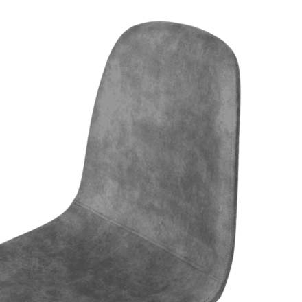 Chaise Mia en tissu PU gris piétement métal noir - Le Dépôt Bailleul