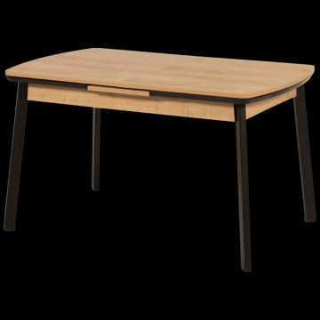 Table à manger extensible 130/160 x 80 cm bois et noir - Le Dépôt Bailleul