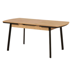 Table à manger extensible 130/160 x 80 cm bois et noir - Le Dépôt Bailleul