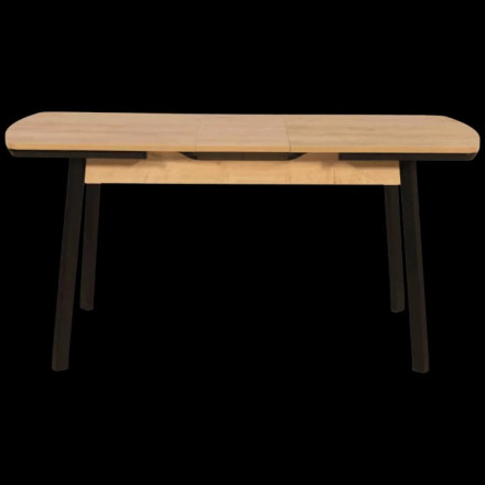 Table à manger extensible 130/160 x 80 cm bois et noir - Le Dépôt Bailleul