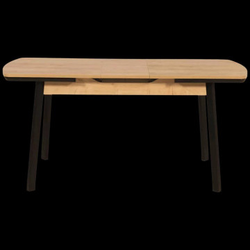 Table à manger extensible 130/160 x 80 cm bois et noir - Le Dépôt Bailleul