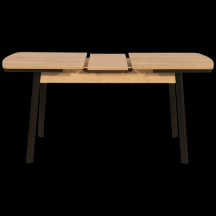 Table à manger extensible 130/160 x 80 cm bois et noir - Le Dépôt Bailleul