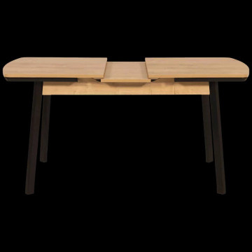 Table à manger extensible 130/160 x 80 cm bois et noir - Le Dépôt Bailleul