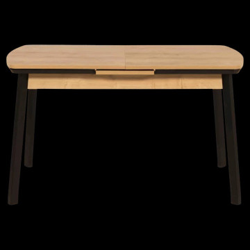 Table à manger extensible 130/160 x 80 cm bois et noir - Le Dépôt Bailleul