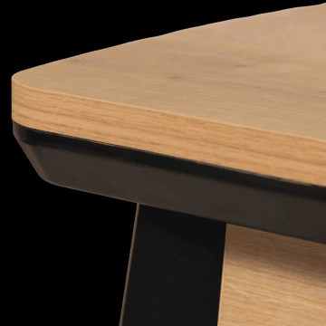Table à manger extensible 130/160 x 80 cm bois et noir - Le Dépôt Bailleul