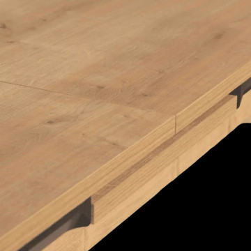 Table à manger extensible 130/160 x 80 cm bois et noir - Le Dépôt Bailleul