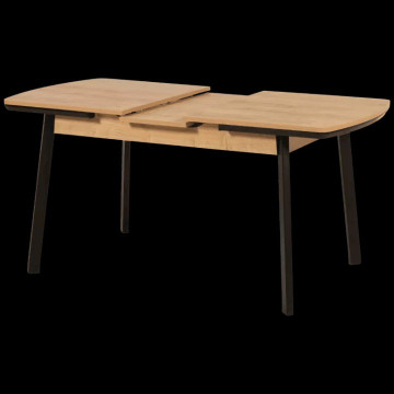 Table à manger extensible 130/160 x 80 cm bois et noir - Le Dépôt Bailleul