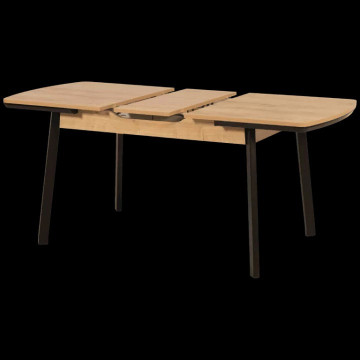 Table à manger extensible 130/160 x 80 cm bois et noir - Le Dépôt Bailleul
