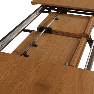 Table à manger extensible 160/240 x 90 cm piétement métal noir - Le Dépôt Bailleul