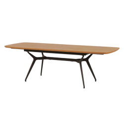 Table à manger extensible 160/240 x 90 cm piétement métal noir - Le Dépôt Bailleul