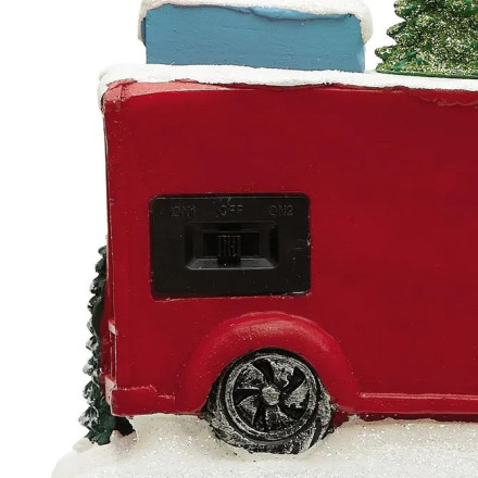 Village de Noël lumineux camion du Père Noël 5 LED musical et animé - Le Dépôt Bailleul