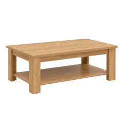 Table basse 120 x 60 cm 2 niveaux coloris chêne Nantes - Le Dépôt Bailleul